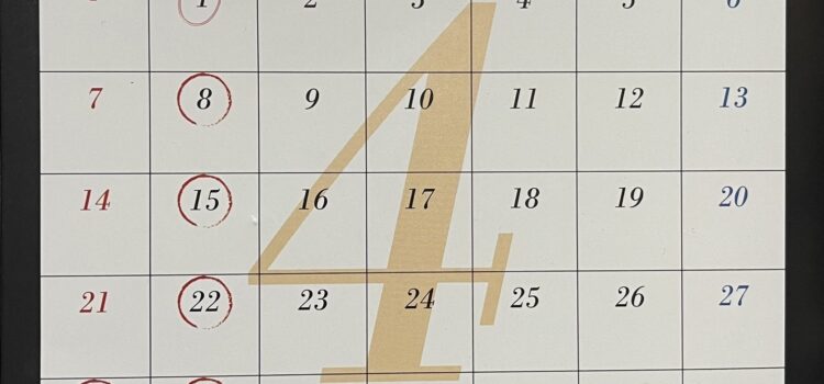 4月の営業とお休み